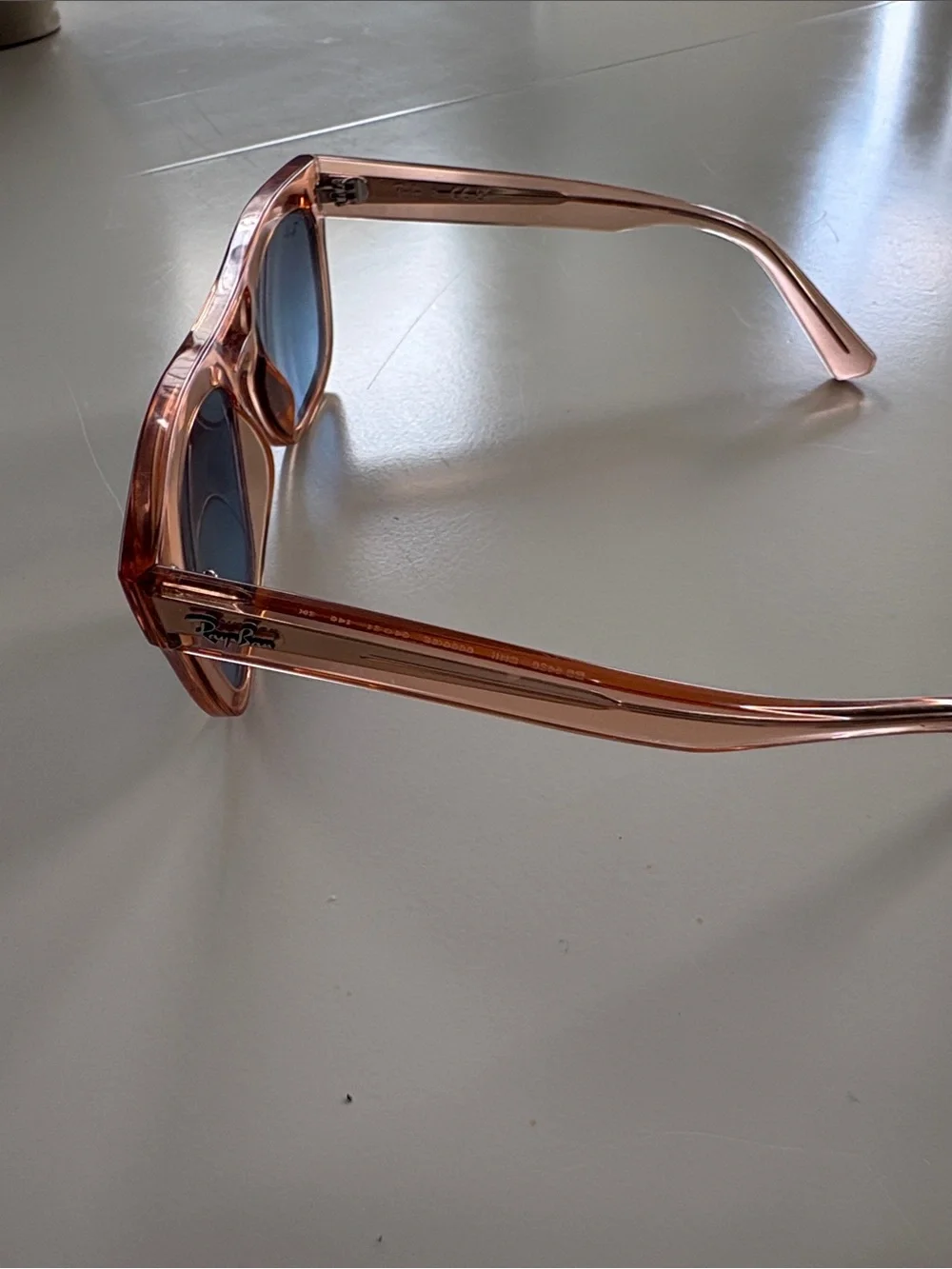Ray-Ban Men's Transparent Amber Square Sunglasses